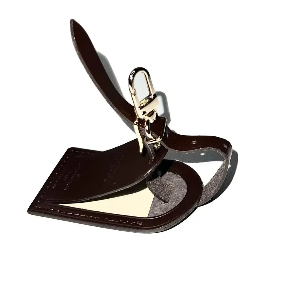 Louis Vuitton Name Tag w/ JUN Damier Ebene Leather Gold-tone France